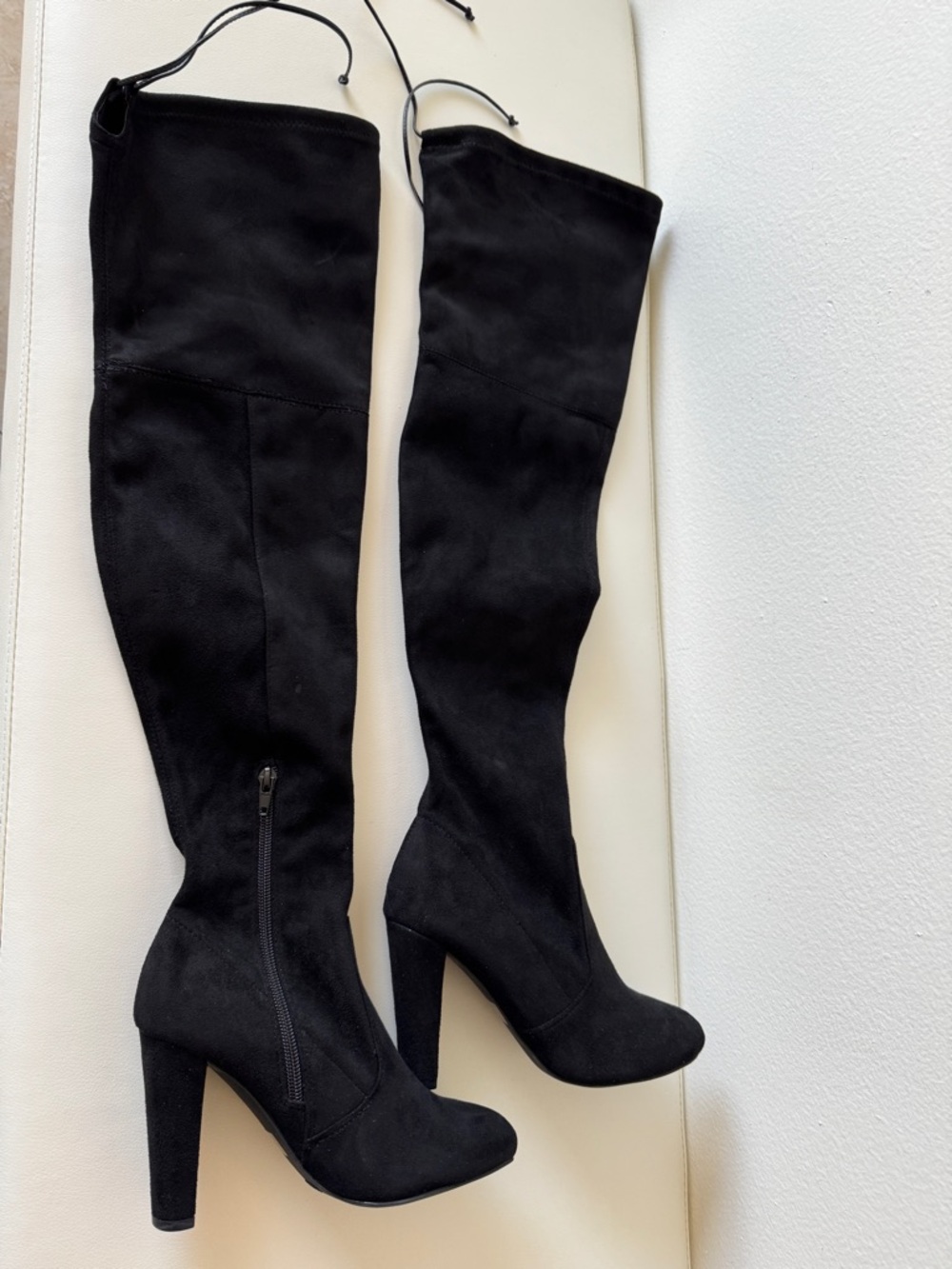 Wild Diva Size 5.5 Women’s Black Over-the-Knee Fabric High Heel Boots
